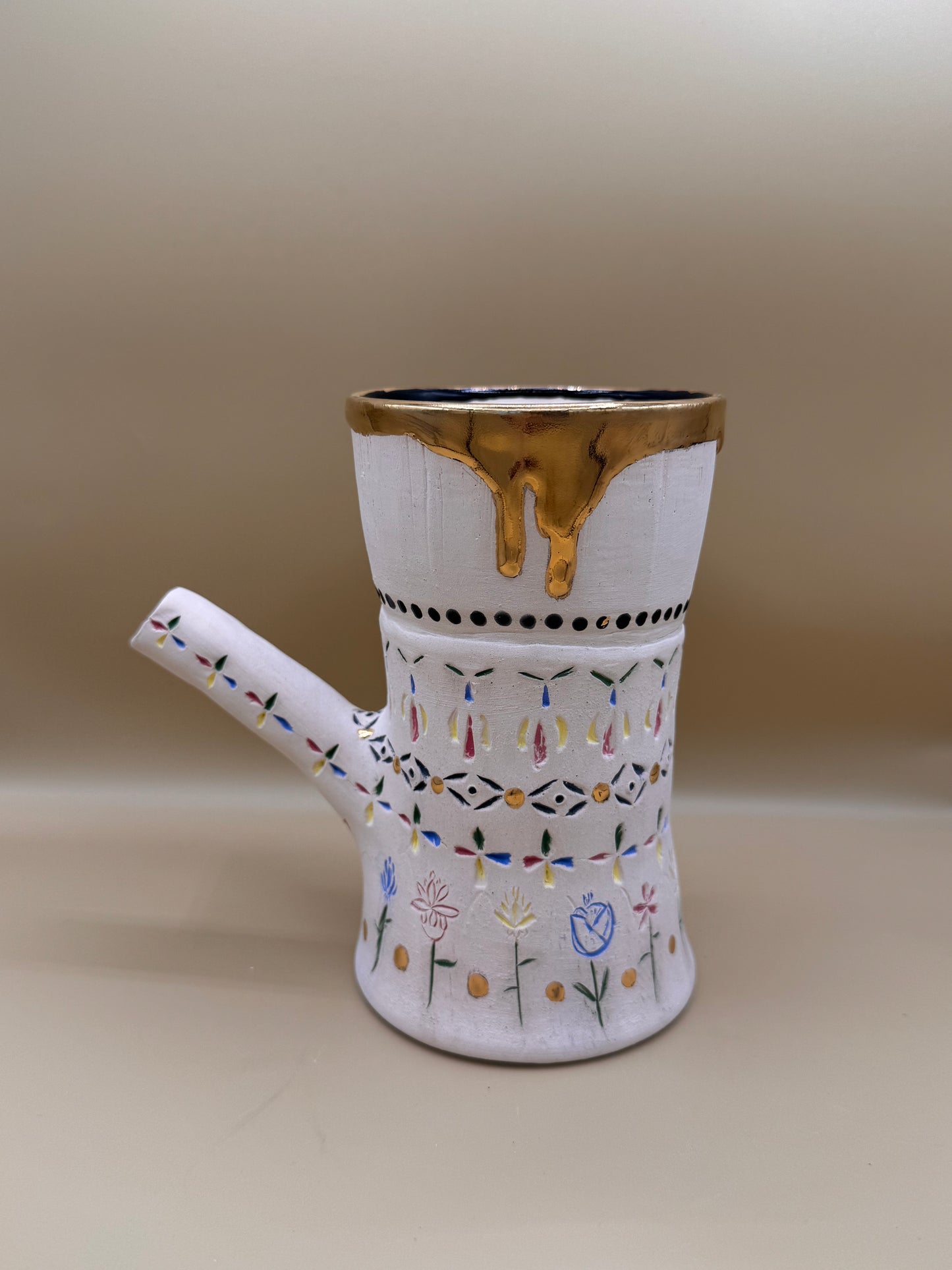 Floral dripping gold mabkhara