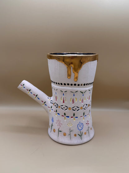 Floral dripping gold mabkhara